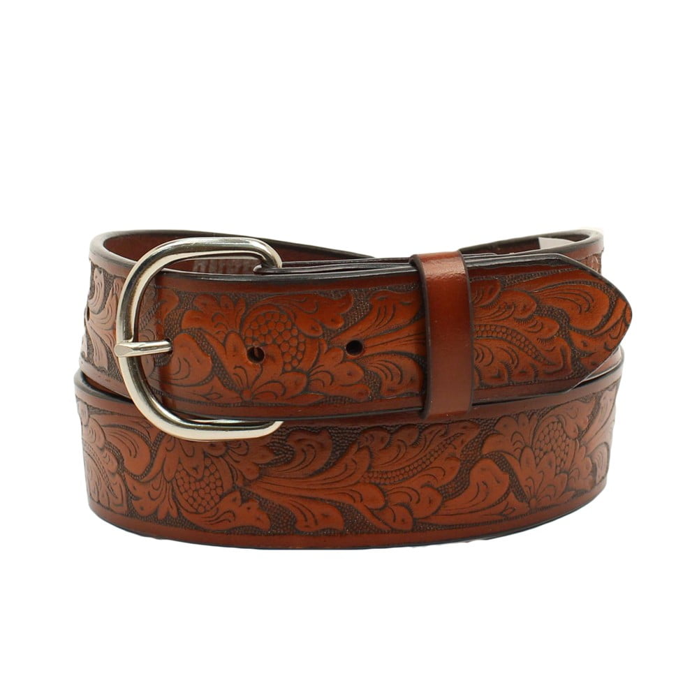 Nocona Brown Leather Mens Hired Hand Woven Belt