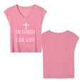 thumbnail image 5 of Sisters in Christ are Sisters for Life Holy Christian Faith Womens T Shirts, Short Sleeve V-Neck Shirts Cute Fit Summer Casual Tee Tops Dopamine Color Magenta L, 5 of 5