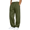 thumbnail image 3 of Men's Sweatpants with Pockets Elastic Waistband Wide Leg Athletic Joggers Solid Color Workout Running Hiking Casual Activewear, 3 of 7