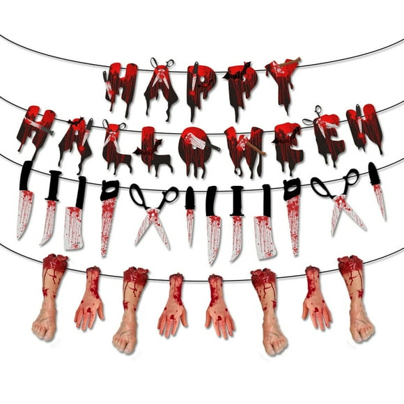 Halloween Banner Hanging Festival Decorative Paper Party Garland Holiday Banner
