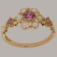 thumbnail image 2 of LBG British Made 18k Rose Gold Natural Pink Tourmaline & Opal Womens Engagement Ring - 33 size options - Size 6, 2 of 7