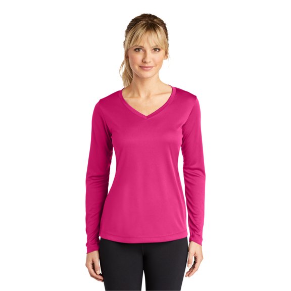 Sport-Tek LST353LS Running Shirt Ladies Long Sleeve V-Neck PosiCharge Competitor Tee
