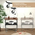 thumbnail image 6 of Gymax 2-Tier Folding Rolling Cart Kitchen Utility Cart Tool-Free Installing Brown, 6 of 10