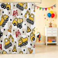 thumbnail image 2 of Erosebridal Excavator Shower Curtain 72Wx84L, Checkered Bathroom Shower Curtain, Checkered Excavator, 2 of 5