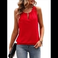 thumbnail image 3 of Blusas de Verano con Ojales para Mujer, Camisetas Sin Mangas con Cuello Redondo, Camisetas para Mujer Rojo L, 3 of 9