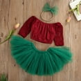 thumbnail image 4 of Infant Summe Strapless Off Shoulder Top + Princess Skirt + Hairbandr Outfits, 4 of 10
