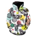 thumbnail image 1 of Sudaderas con estampado de mariposas de dibujos animados exquisitos, sudaderas con cremallera estilo Harajuku para hombre y mujer, moda informal y genial., 1 of 6