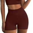 thumbnail image 5 of Elainilye Fashion High Waist Yoga Shorts for Women Biker Shorts Seamless Yoga Shorts Workout Gym Shorts,Brown, 5 of 6