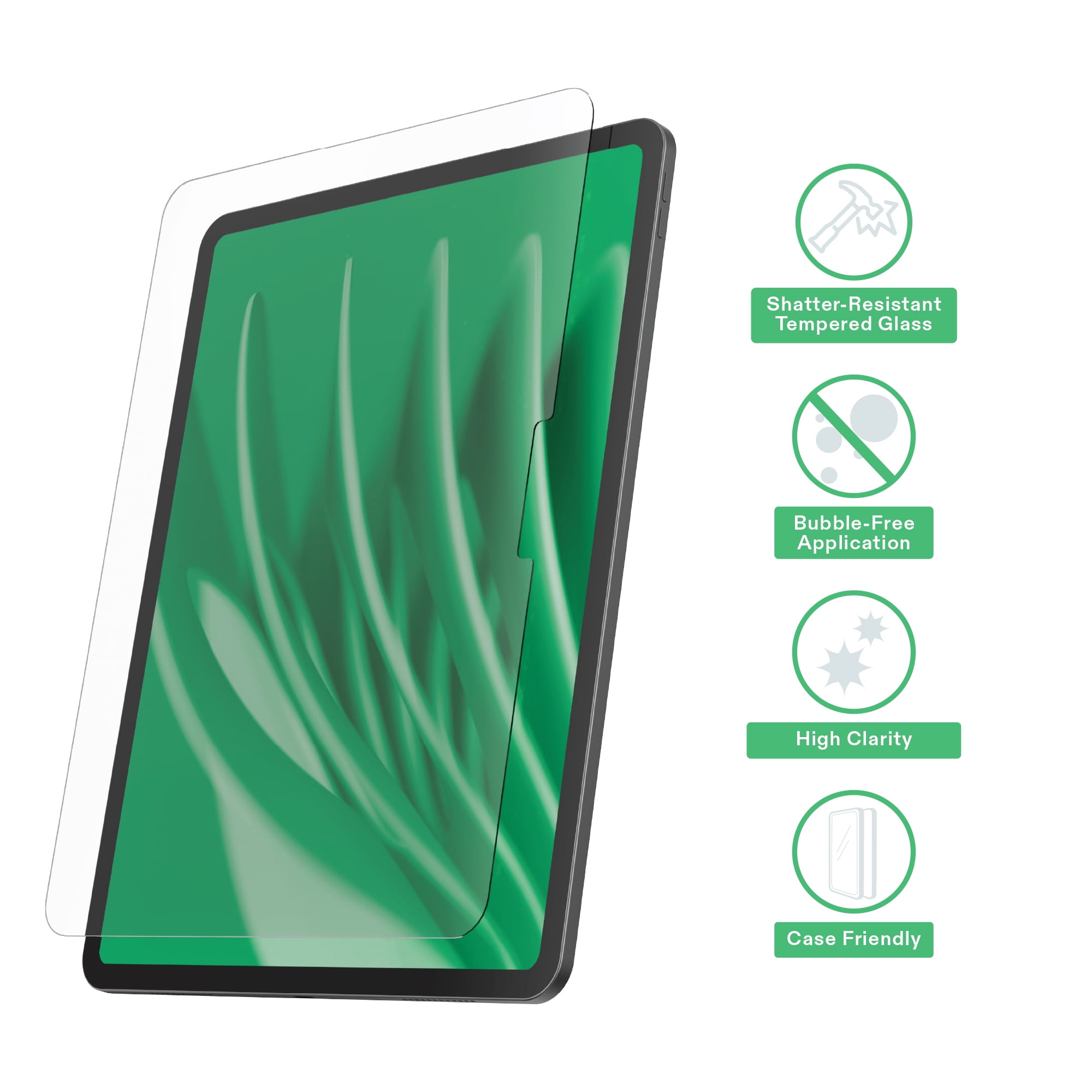 (2 pack) onn Glass Screen Protector for iPad (A16), iPad (10th generation) / iPad Air 11\" (M4, M3, M2) / iPad Pro 11\" (M5, M4, 1st, 2nd, 3rd, 4th generation) / iPad Air (4th, 5th generation)