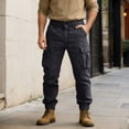 thumbnail image 2 of Casual Cargo Pants, Solid Color with 8 Pockets for Men's Outdoor Hiking and Work, Lightweight Tactical BDU Trousers for Daily Wear (No Belt), 2 of 6