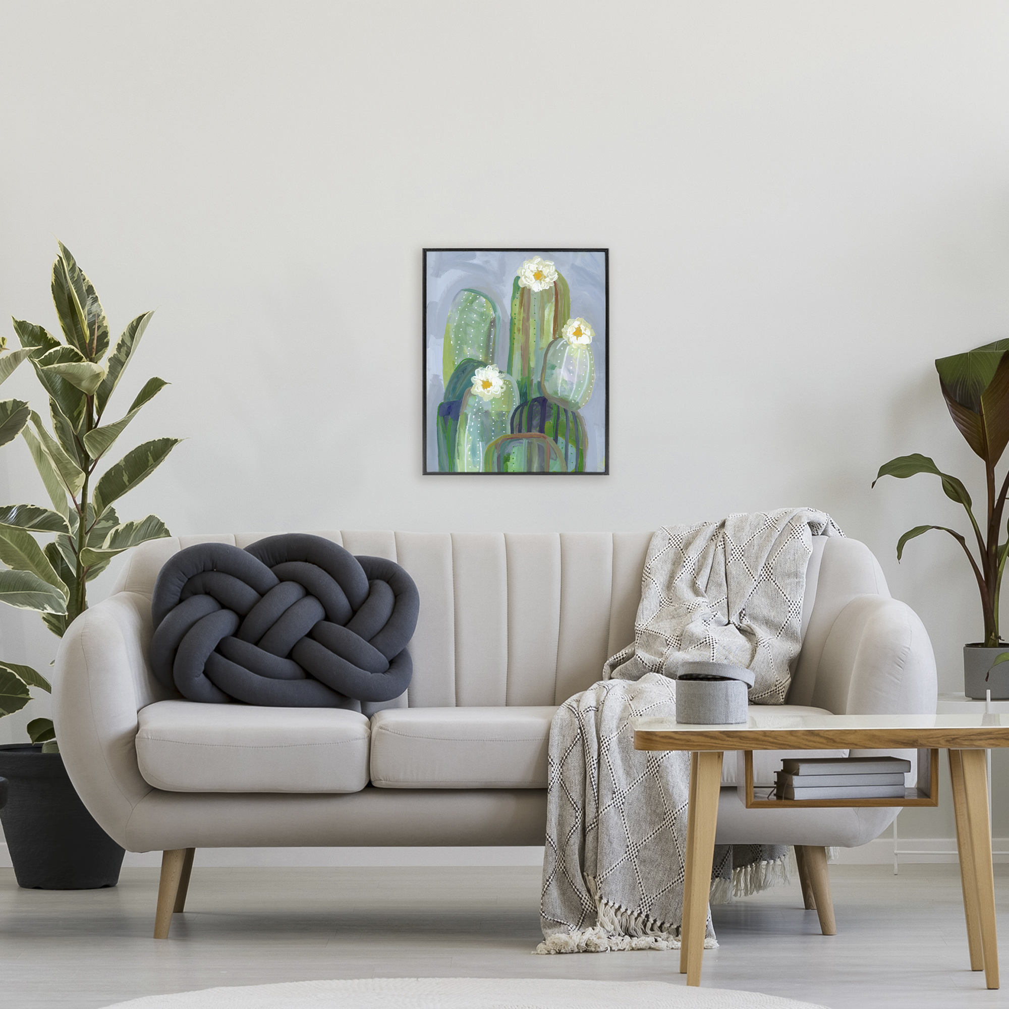 Desert Day Dream Cactus Black Framed Giclee Art, design by Ashley Davis