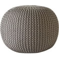 thumbnail image 2 of Urban Shop Beige Cotton Round Pouf, 2 of 4