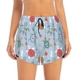 thumbnail image 3 of Uemuo Sea Turtle Pattern Women's Athletic Shorts High Waisted Running Shorts with Liner Pockets Gym Elastic Workout Shorts-Small, 3 of 9