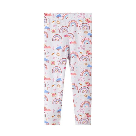 

Dadaria Toddler Leggings 1-7T Kids Girls Mid-Waist Fitness Cartoon Print Leggings Yoga Sports Long Pants White 140 Toddler