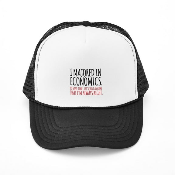 CafePress - Majored In Economics - Adjustable Unisex Printed Trucker Hat with Mesh Back