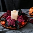 thumbnail image 2 of Halloween Candle Rings, Red Rose and Black Maple Leaf Small Wreaths, Gothic Candle Holder Rings for Pillars Table Centerpieces Party Halloween Wedding, 2 of 5