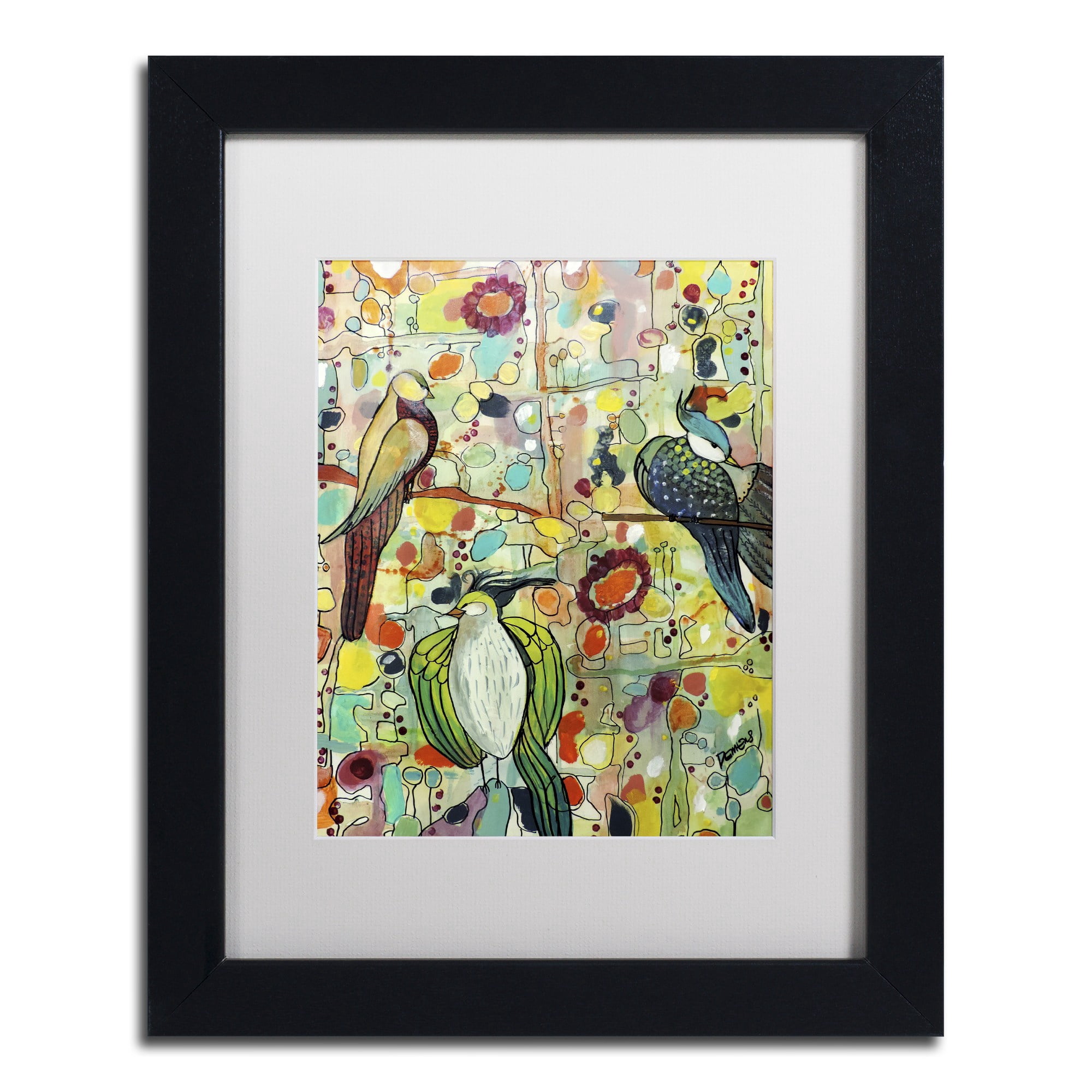 Sylvie Demers 'Assembl茅e' Matted Framed Art
