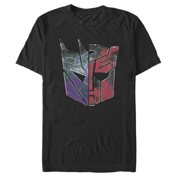 Men's Transformers Split Bot Logo Graphic Tee Black Medium