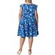 thumbnail image 4 of Vestido Boho de Talla Grande para Mujeres Agnes Orinda con Estampado Floral, Volantes en Capas, Mangas de Mariposa, Cuello Redondo, Vestido de Verano Babydoll 2X Azul, 4 of 8