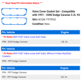 thumbnail image 2 of Valve Cover Gasket Set - Compatible with 1991 - 2000 Dodge Caravan 3.3L V6 1992 1993 1994 1995 1996 1997 1998 1999, 2 of 2