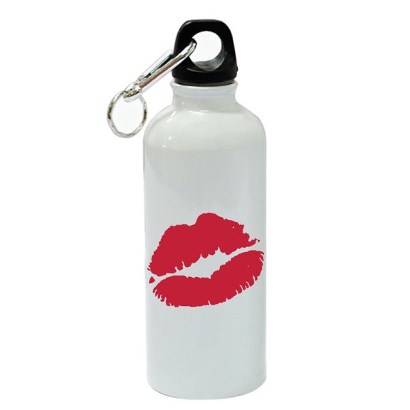 Kiss White Aluminum Sports 20 oz Water Bottle
