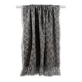 thumbnail image 2 of Contemporary Home Living 60" Gray and White Rectangular Concentric Circles Patterned Cotton Throw, 2 of 2