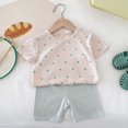 thumbnail image 4 of Vividxx Toddler Girl Clothes Summer Casual Toddler Kids Clothes Heart Print T Shirt Striped Shorts Air Conditioning Outfit For Daily Wear 7-8 Years, 4 of 4