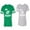 Men Green / Women Heather, variant on Mr.Mrs. Never Always Right Unisex Couple Matching Cotton Jersey style T-Shirt Contrasting stripes on sleeves (Men Green / Women Black) (Men S / Women S)
