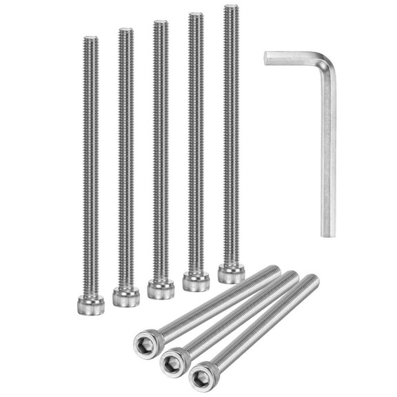 Uxcell 10-Pack M6 x 95mm Hex Socket Head Cap Screws Bolts, 304 Stainless Steel Machine Bolt Full Thread Precision Fasteners