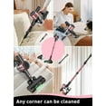 thumbnail image 3 of Cocbny Cordless Vacuum Cleaner, 8 in 1 Lightweight Stick Vacuum for Home Hardwood Floor Carpet Pet Hair, A27, Pink, 3 of 10