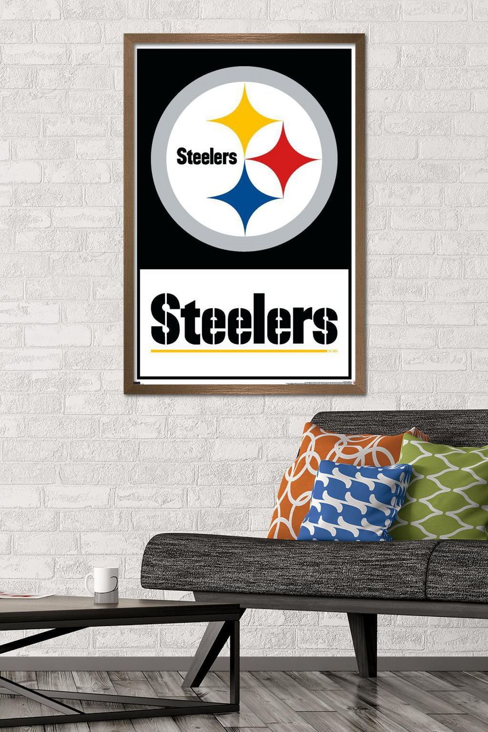 NFL Pittsburgh Steelers - Logo 21 Wall Poster, 22.375" x 34" Framed