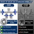 thumbnail image 5 of 4 Way Hose Splitter, 304 Stainless Steel Garden Hose Manifold with 4 Independent Shut-Off Valves, Heavy Duty Outdoor Faucet Adapter, Leak-Proof with Washers & Teflon Tape, 5 of 8