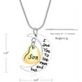thumbnail image 2 of I Love You to The Moon and Back Cremation Urn Necklace for Ashes Keepsake Pendant For Dad/Daughter/Mom/Son, 2 of 7