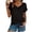 Black #1, variant on Womens Summer Tops Cap Sleeve Front Twist Knot V Neck T Shirts Draped Blouses Casual Loose Fit tees Pink S