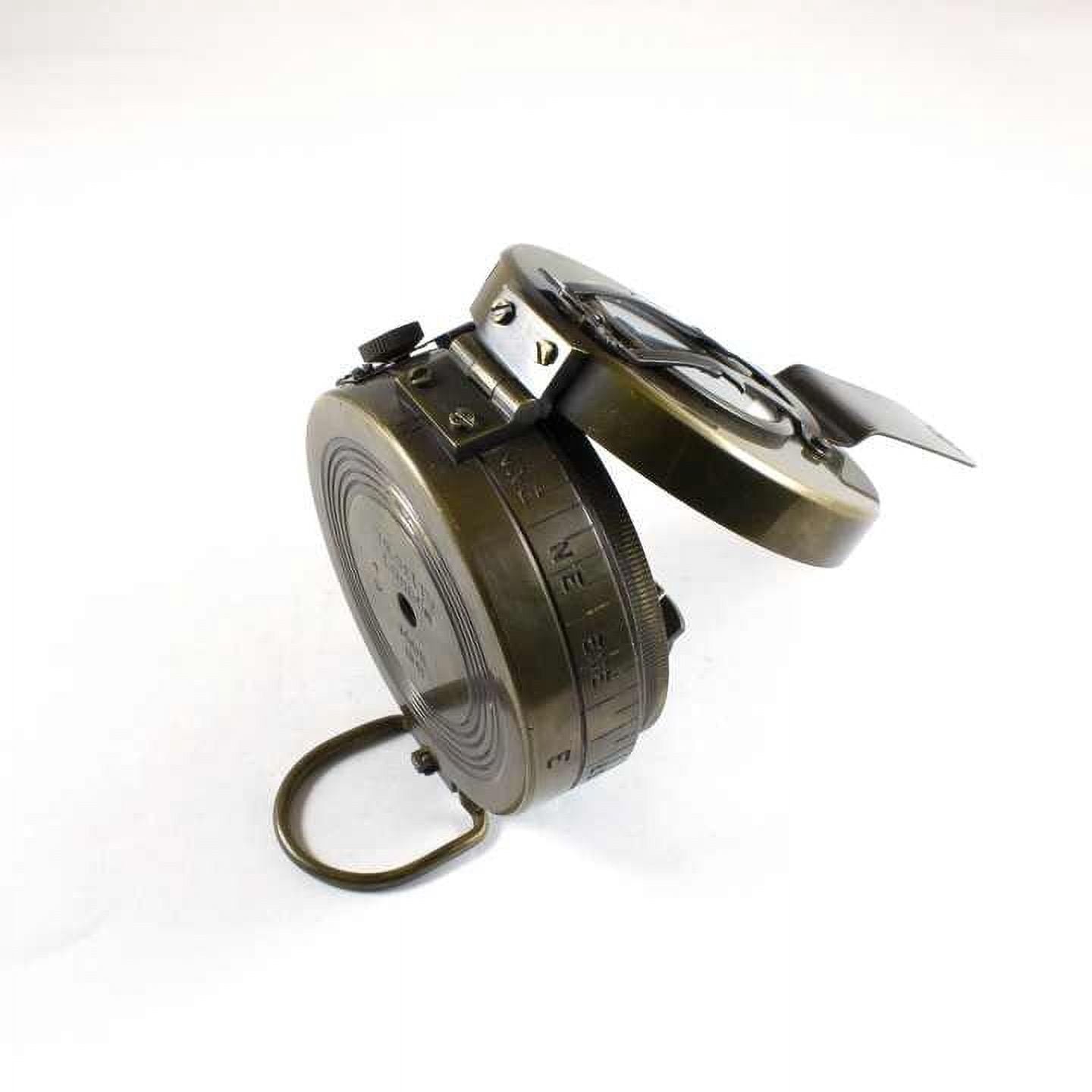 Old Style 3-Inch Jungle Lensatic Compass Brass and Alloy Metal with Luxury Leather Case as a Stylish Gift