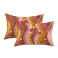 thumbnail image 2 of Wave Background Flowers Pattern Pillowcase Queen Size 30''x20'' Satin Double-Sided Print Soft Wrinkle Resistant, 2 of 9