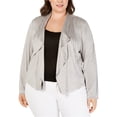 thumbnail image 1 of I.N.C Womens Double Layer Draped Jacket, Grey, Plus Size, 0X, 1 of 1
