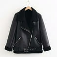 thumbnail image 2 of Lindreshi Shackets for Women with Pockets Women Long Sleeve Solid Coat Zipper Pocket Turn Down Collar Plush Jacket, 2 of 7