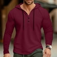 thumbnail image 2 of JTieacloth Men Warm Lined Hooded Men's Sports Fitness Hooded Long Sleeved T Shirt Border Hoodie Top Foreign Trade American Shirt Top Red, 2 of 6