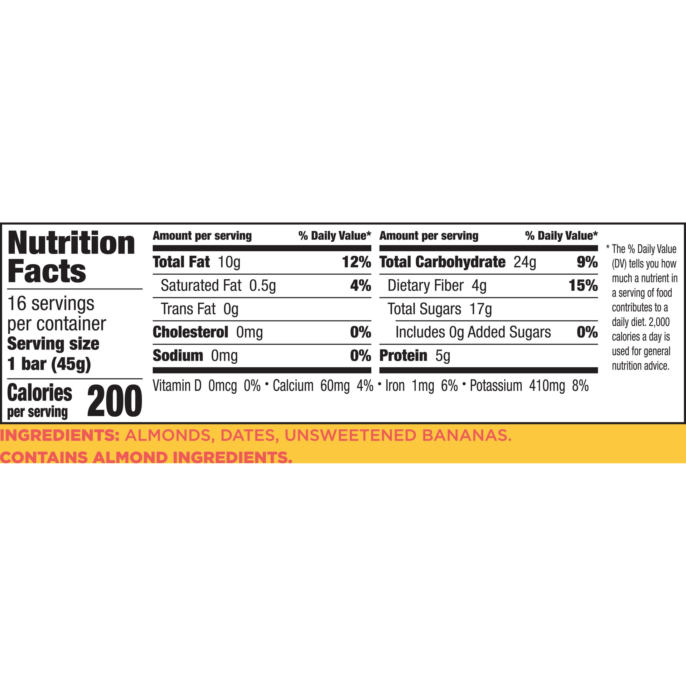 Larabar Banana Bread, Fruit and Nut Bars, 5g Protein, Gluten Free, Vegan, 25.6 oz, 16 Ct