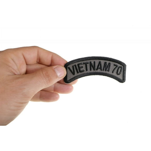 Patch, Small Embroidered Rocker (Iron-On or Sew-On), Vietnam 1970 Tour Patch Military Service, 3.5" x 1.5" Arch