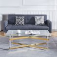 thumbnail image 2 of Gold Stainless Steel Coffee Table With acrylic Frame and Clear Glass, 2 of 5