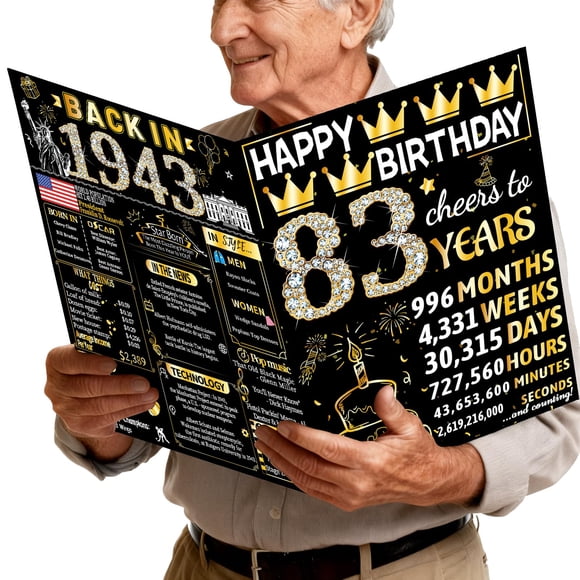 Tarjeta de cumpleaños Joycard para 83 cumpleaños, con sobre, 83 años