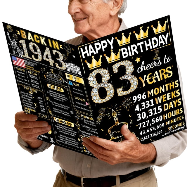 Tarjeta de cumpleaños Joycard para 83 cumpleaños, con sobre, 83 años