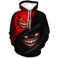 thumbnail image 2 of Rebaike Yin Yang Inspired Hoodie for Men Women, Black White Duality Monster Grin Graphic Pullover, Creepy Smile Gothic Streetwear Sweatshirt, Light and Dark Abstract Hooded Top ﻿, 2 of 8