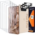thumbnail image 1 of [Paquete de 3+3] Protector de pantalla de vidrio templado para Google Pixel 8 Pro 5G, desbloqueo ultrasónico de huellas dactilares, HD Clear Case Friendly resistente a los arañazos para Google Pixel 8, 1 of 4