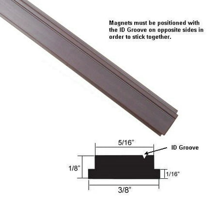 Flexible Magnetic Strip Insert for Framed Swing Shower Doors with 3/8