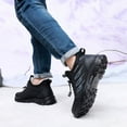 thumbnail image 5 of Snow Boots for Men Thickened Warm Comfy Furry Lined Winter Hiking Shoes Adjustable Strappy Fashion Waterproof Leather Outdoor Sneakers Black Size 11, 5 of 7