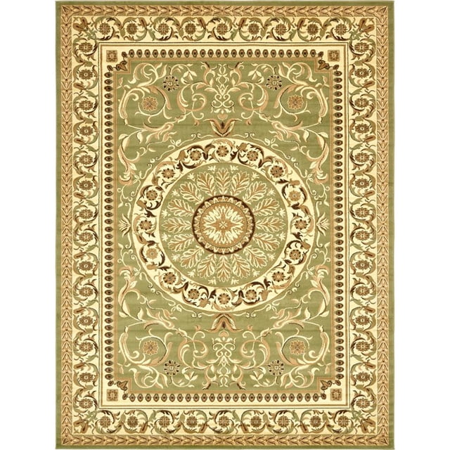 Unique Loom Versailles Medallion Floral Rug 10' x 13' Rectangle Green/Ivory
