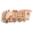 thumbnail image 1 of juego de rompecabezas de madera 3D para armar, juguete de simulación de tren, hecho a mano (color madera)., 1 of 8